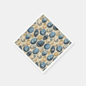 Blauw, Goud & Cream  eierpatroon Servet (Hoek)