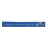 Blauw Goud Custom Merry Christmas Satijnen Lint (Voorkant)