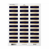 Blauw & Goud Custom Return Adreslabels Etiket (Full Sheet)