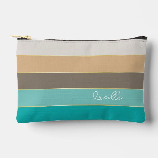 blauw goud Custom Summer Color Block Stripes Etui (Voorkant)