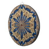 Blauw Goud Decoratief Dartbord (Voorkant Rechts)