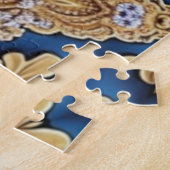 Blauw Goud Decoratieve Jigsaw Puzzel (Zijkant)