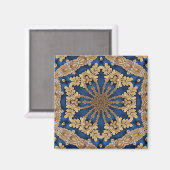Blauw goud decoratieve magneet (Voorkant / Achterkant)