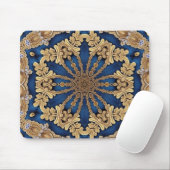 Blauw Goud Decoratieve Mousepad Muismat (Met muis)