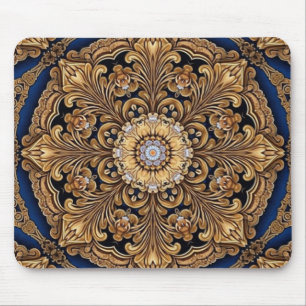 Blauw Goud Decoratieve Mousepad Muismat