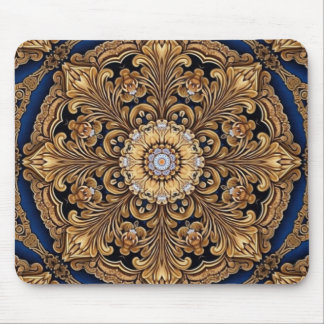 Blauw Goud Decoratieve Mousepad Muismat