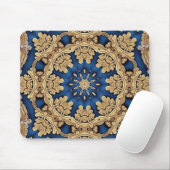 Blauw Goud Decoratieve Mousepad Muismat (Met muis)