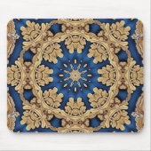 Blauw Goud Decoratieve Mousepad Muismat (Voorkant)