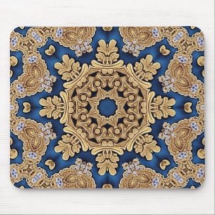Blauw Goud Decoratieve Mousepad Muismat