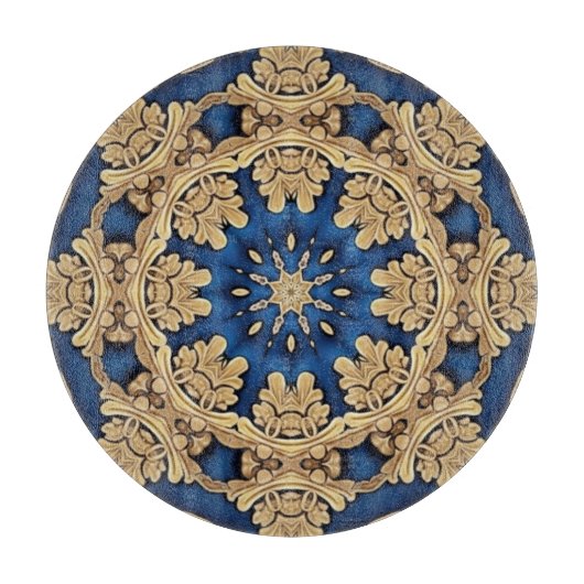 Blauw Goud Decoratieve Snijplank (Voorkant)