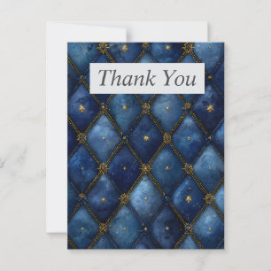 Blauw & Goud Diamanten Bedankkaart Briefkaart