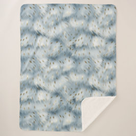 Blauw Goud Dierenprint Sherpa Deken