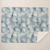 Blauw Goud Dierenprint Sherpa Deken (Voorkant (horizontaal))