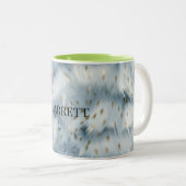 Blauw Goud Dierenprint Tweekleurige Koffiemok (Voorkant rechts)