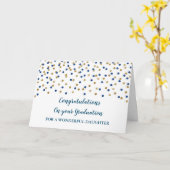 Blauw Goud Dochter Gefeliciteerd Afstuderen Kaart (Gele Bloem)