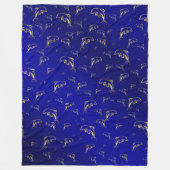 blauw, goud, dolfijn, vis, natuur, aquatisch, desi fleece deken (Voorkant)