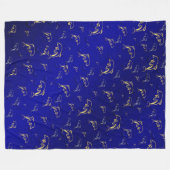 blauw, goud, dolfijn, vis, natuur, aquatisch, desi fleece deken (Voorkant (Horizontaal))