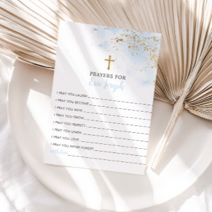 Blauw Goud Doop Gebed Kaart Gebed voor Baby Kaart