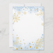 Blauw Goud Een beetje sneeuwvlok is onderweg Kaart (Achterkant)