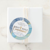 Blauw & Goud Eerste Heilige Communie Dank u Bedankjes Labels (In situ)