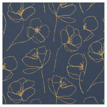 Blauw Goud Elegant Stof Ambachtelijk Patroon