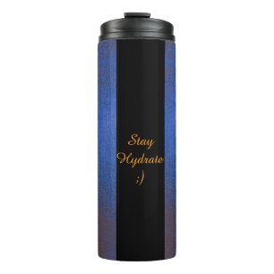 Blauw Goud Elegante Script Fitness Cadeau Tumbler Thermosbeker