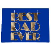 Blauw Goud Elegante Typografie Beste Papa Ooit Groot Cadeauzakje (Voorkant)