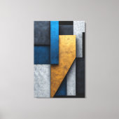 Blauw, Goud en Beton Canvas Afdruk (Voorkant)
