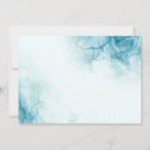 Blauw Goud en Wit Elegante Waterverf Bruid Kaart (Achterkant)