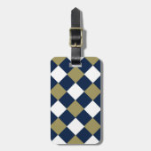 Blauw Goud en Wit-Gecontroleerd Bagagelabel (Voorkant verticaal)