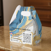 Blauw goud en wit marmer bedankdoosjes