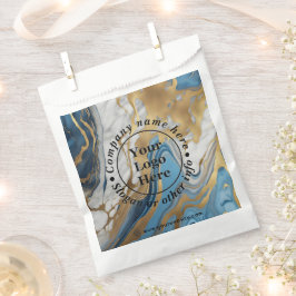 Blauw goud en wit marmer bedankzakje