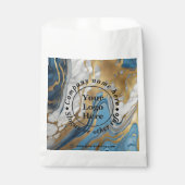 Blauw goud en wit marmer bedankzakje (Voorkant)