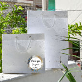 Blauw goud en wit marmer Dank u Ronde Sticker