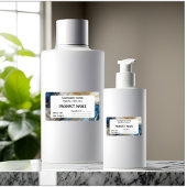 Blauw goud en wit marmer etiket