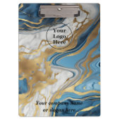 Blauw goud en wit marmer klembord (Voorkant)