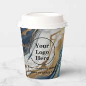 Blauw goud en wit marmer papieren bekers (Voorkant)