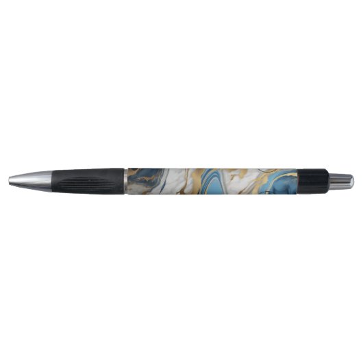 Blauw goud en wit marmer pen (Voorkant)