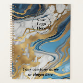 Blauw goud en wit marmer planner (Voorkant)