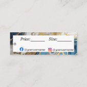 Blauw goud en wit marmer Prijs Label (Achterkant)