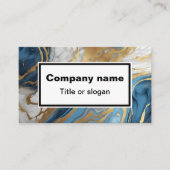 Blauw goud en wit marmer Visitekaartje (Voorkant)