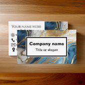 Blauw goud en wit marmer Visitekaartje