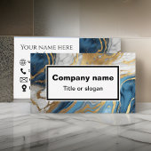 Blauw goud en wit marmer Visitekaartje