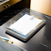 Blauw goud en wit marmeren Notitieblok