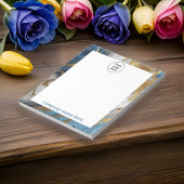 Blauw goud en wit marmeren Notitieblok