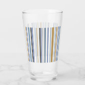 Blauw Goud en Wit Strand Kleur Strepen Glas (Achterkant)