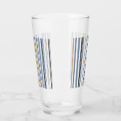Blauw Goud en Wit Strand Kleur Strepen Glas (Links)