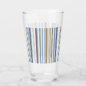 Blauw Goud en Wit Strand Kleur Strepen Glas (Voorkant)