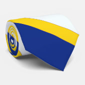 Blauw goud en witte gestreepte nekstropdas. stropdas (Opgerold)