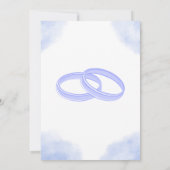 Blauw Goud Esthetische Waterverf Flower Wedding Kaart (Achterkant)